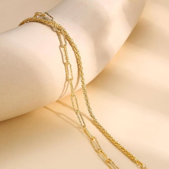 2 Layered Paper Beaded Cuban Link Waterproof Adjustable Anklet for Women - Picture 5 of 7